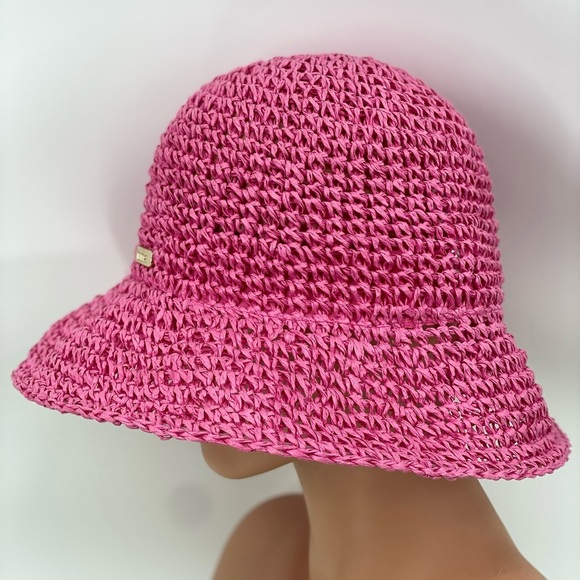 Trina Turk Vibrant Pink Crochet Hat - Picture 3 of 7